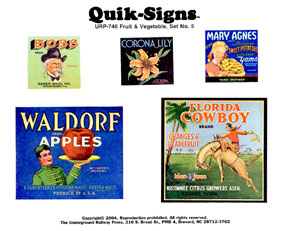FRUIT & VEGETABLE SIGN (DECALS) - Set No. 4